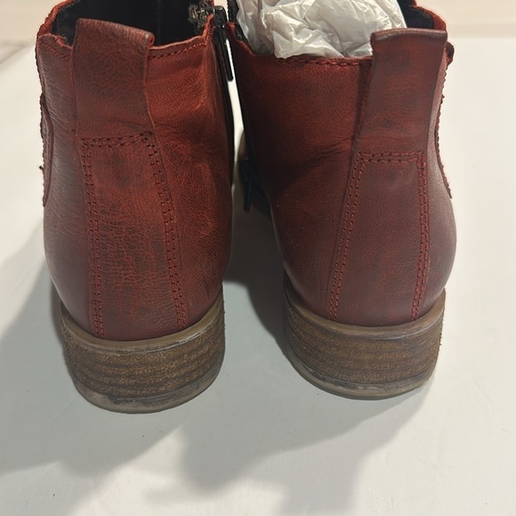 Josef Seibel washed sienna red ankle bootie a heel side zipper comfort shoe 39 - Picture 3 of 10